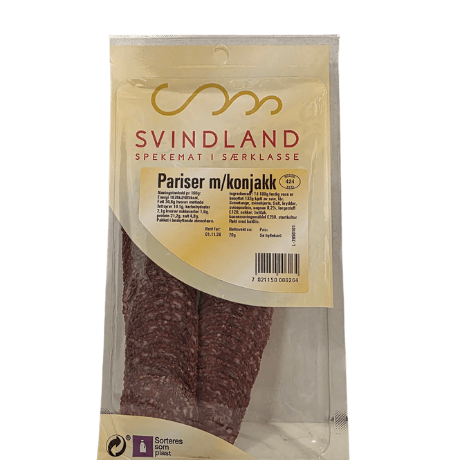 Hovedbilde Pariserpølse med Konjakk skivet 70g 